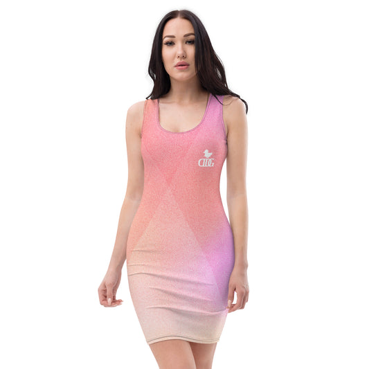 Pink geometric Bodycon dress