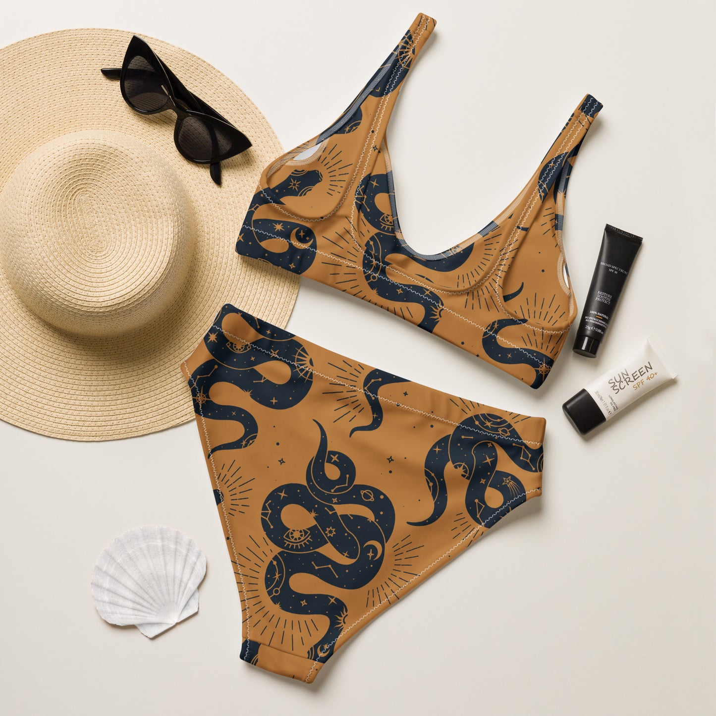 Snake Print high-waisted bikini