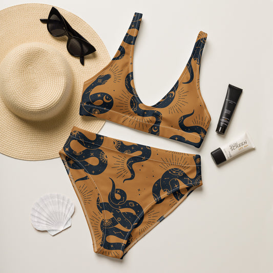Snake Print high-waisted bikini