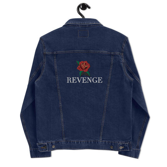 Unisex revenge embroidered denim jacket